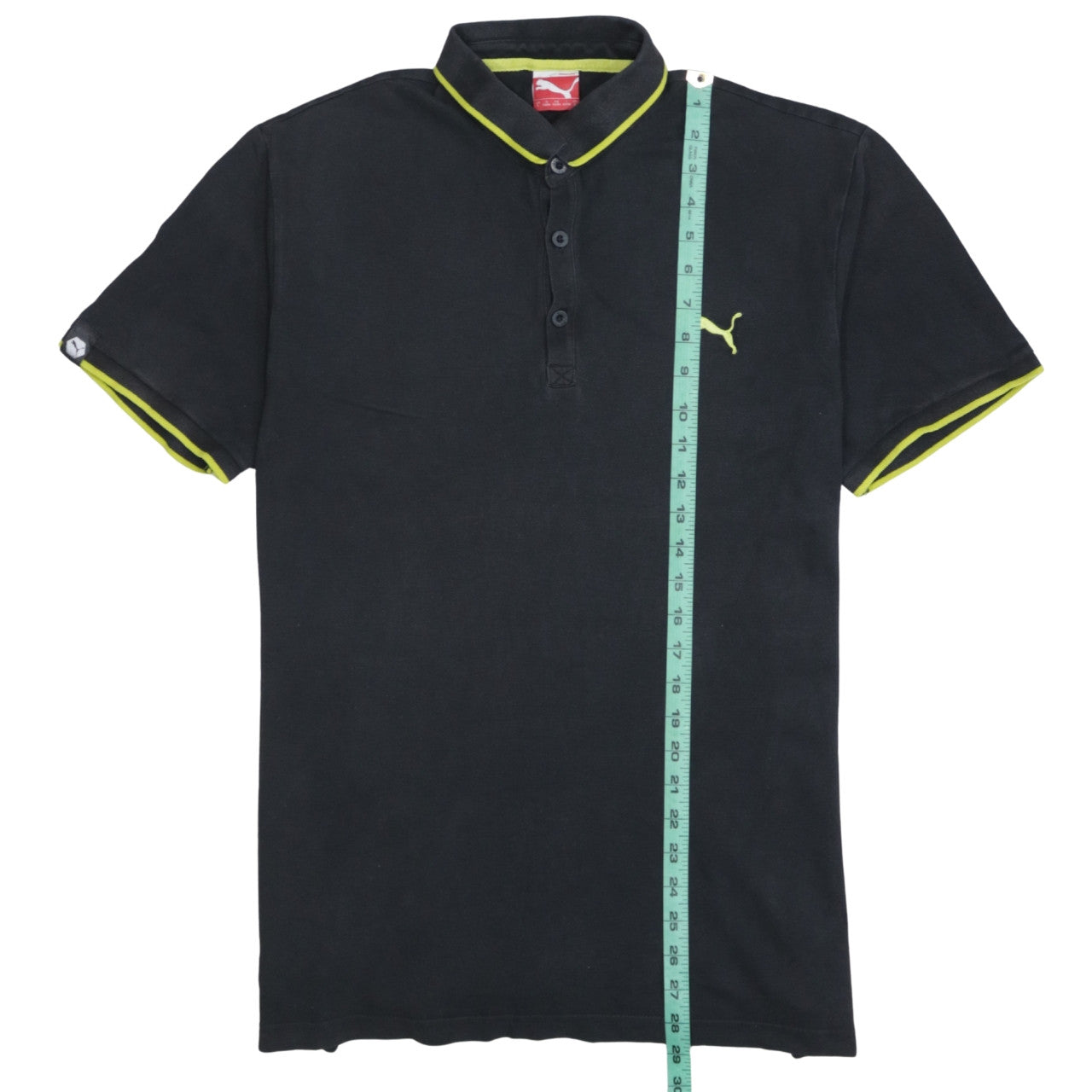 Puma Men's Black Short Sleeve Polo Shirt Size L Cotton Blend