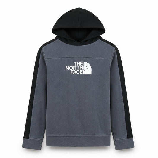 The North Face Boys Grey Pullover Hoodie L Logo Hooded Sweatshirt
