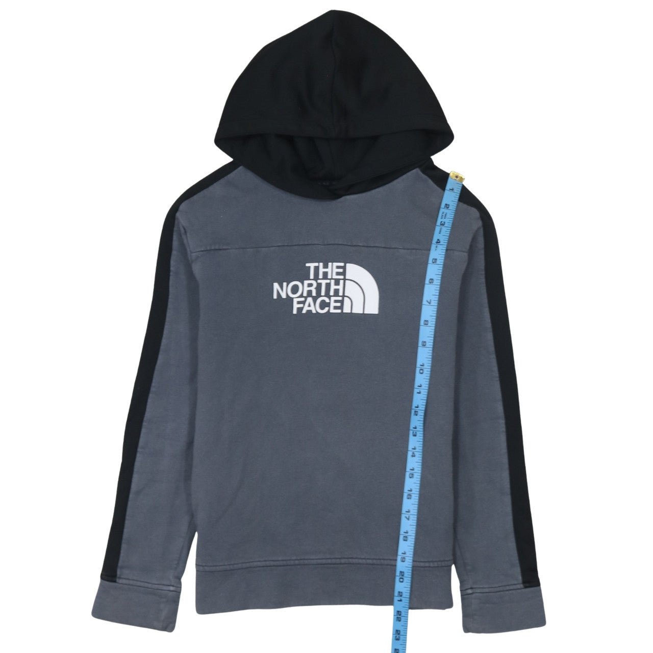 The North Face Boys Grey Pullover Hoodie L Logo Hooded Sweatshirt