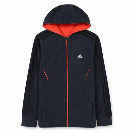 Adidas Boys Black Full Zip Hoodie Jacket Size 14-15 Years