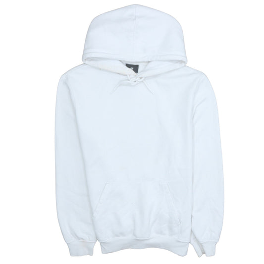 H&M Men's White Relaxed Fit Pullover Hoodie M