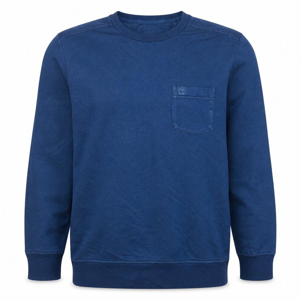 Timberland Men's Blue Cotton Crew Neck Pullover Sweatshirt M