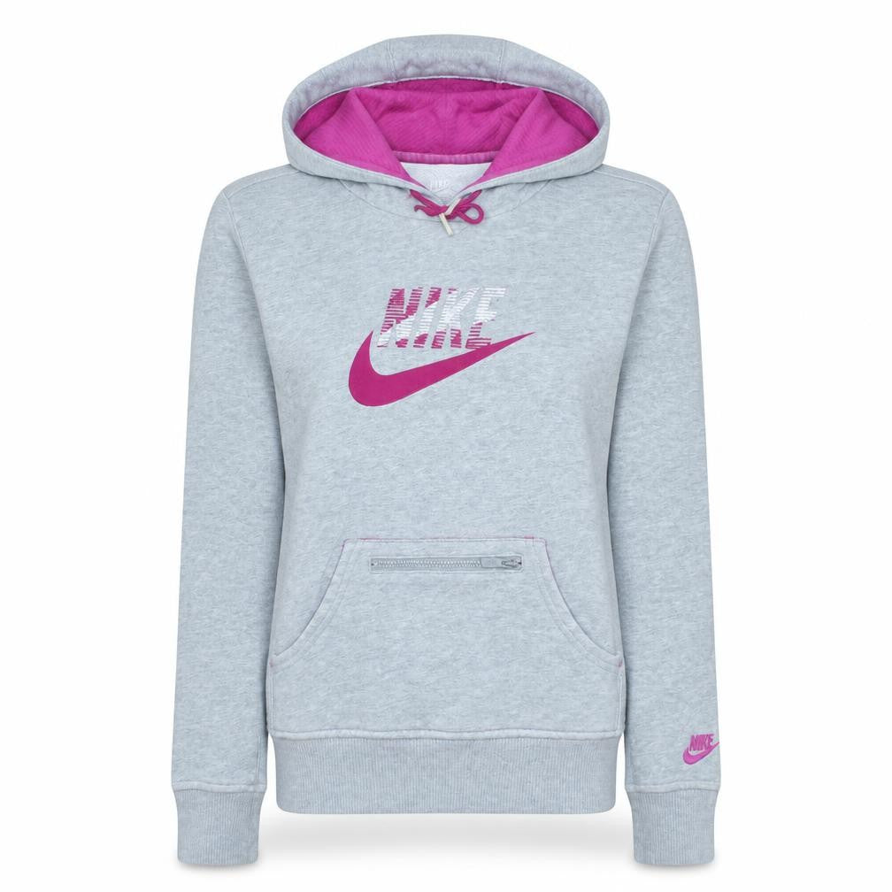 Nike Womens Grey Pink Hoodie XS Pullover Sportswear Sweatshirt