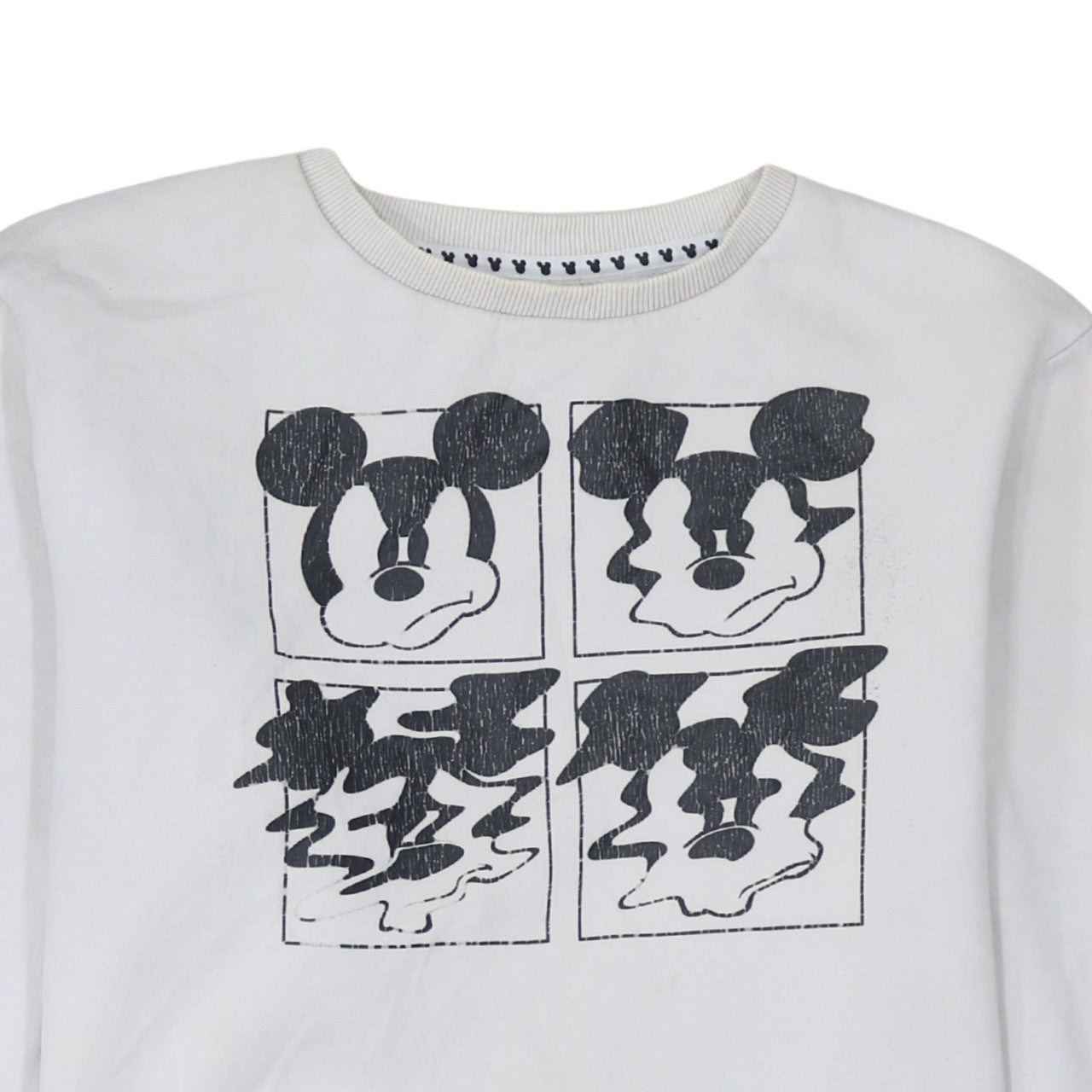 Disney x Primark Women White Mickey Mouse Sweatshirt L Cotton