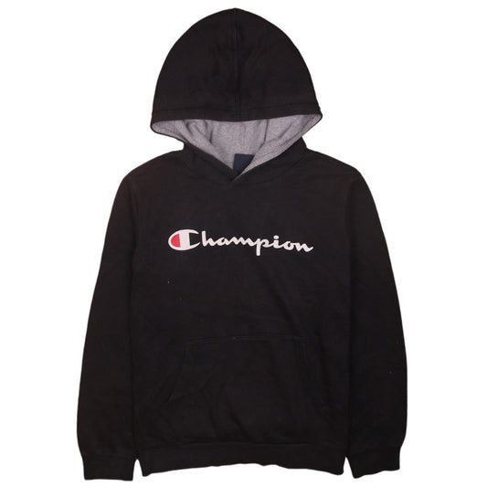 Champion Boys Black Hoodie Size 11-12 Years Pullover Fleece Hooded Sweatshirt