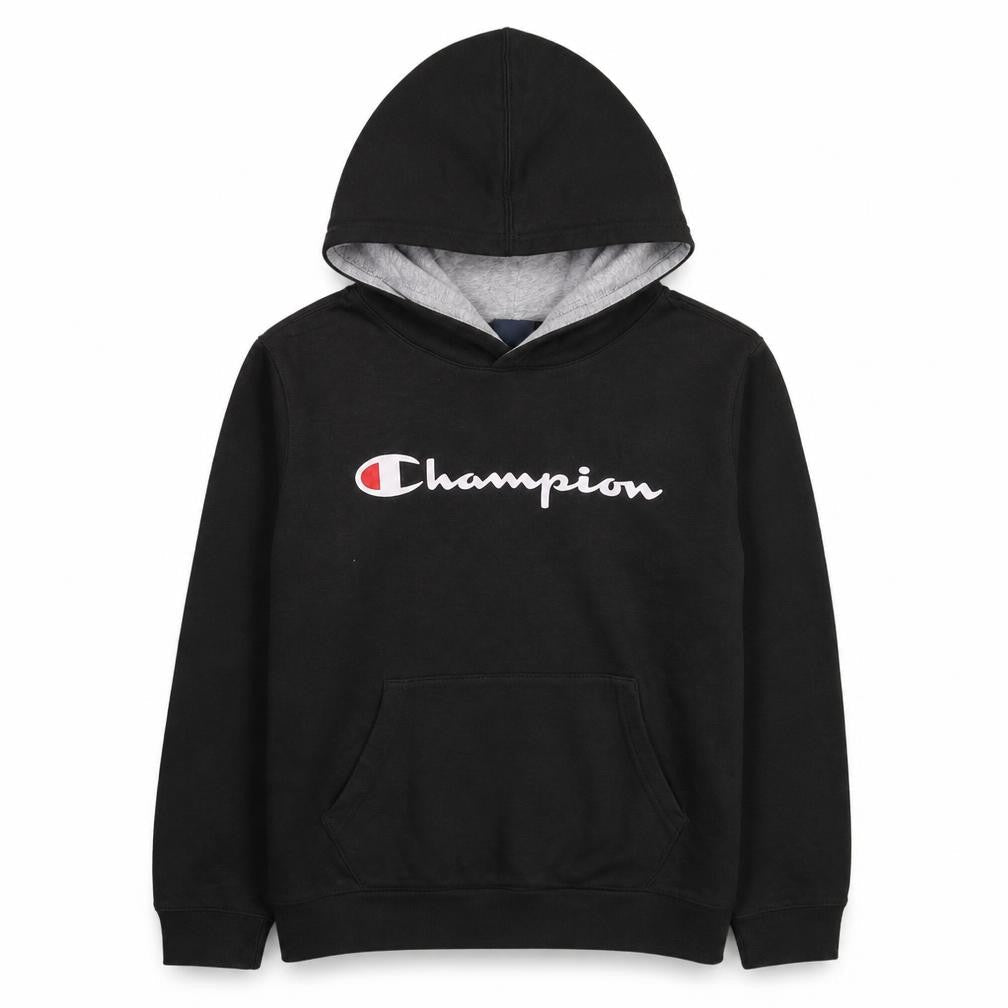 Champion Boys Black Hoodie Size 11-12 Years Pullover Fleece Hooded Sweatshirt