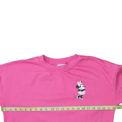 Close-up detail of Disney Primark Women Pink Minnie Mouse Pullover Sweatshirt, size S