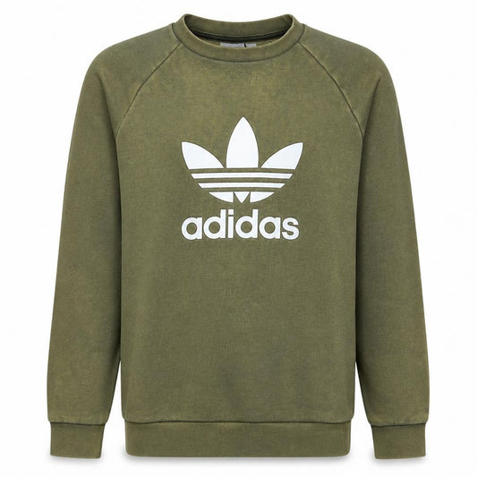Adidas Men's Green Trefoil Logo Crew Neck Sweatshirt XS