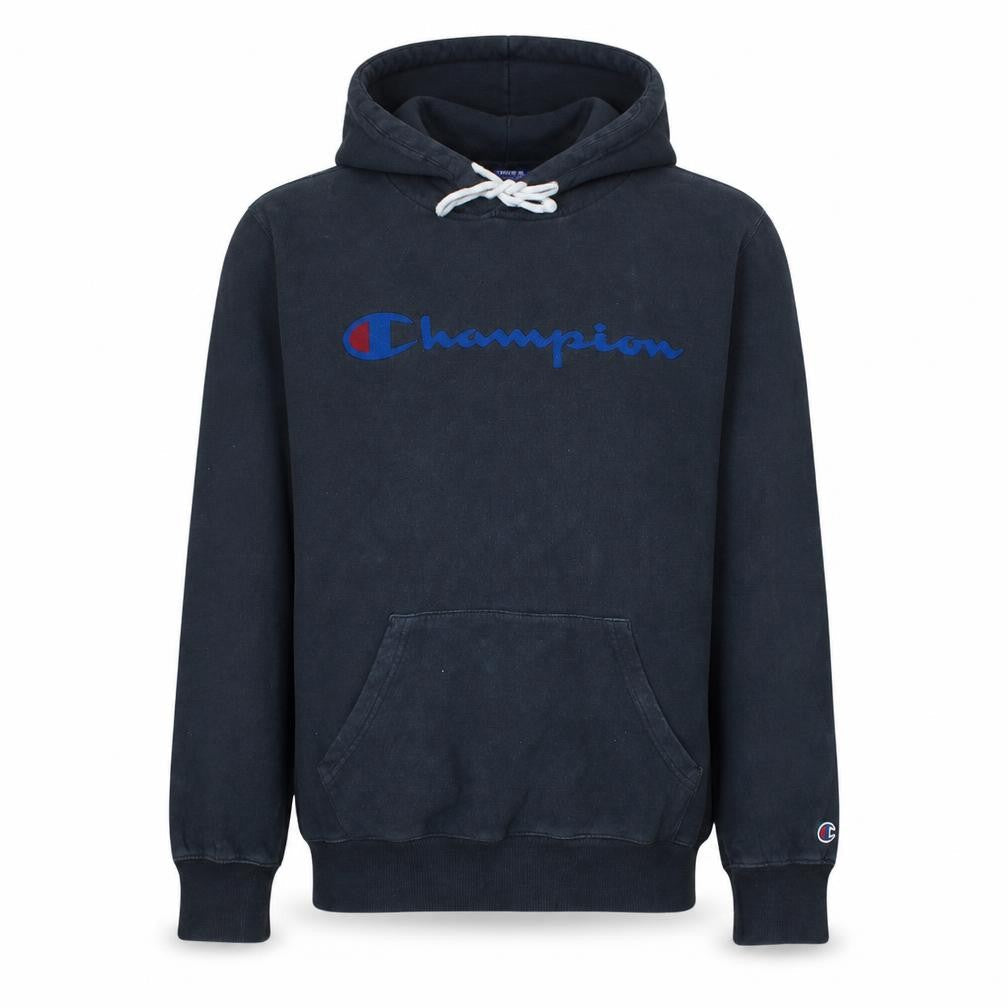 Champion Men's Black Medium Pullover Hoodie with Logo Front