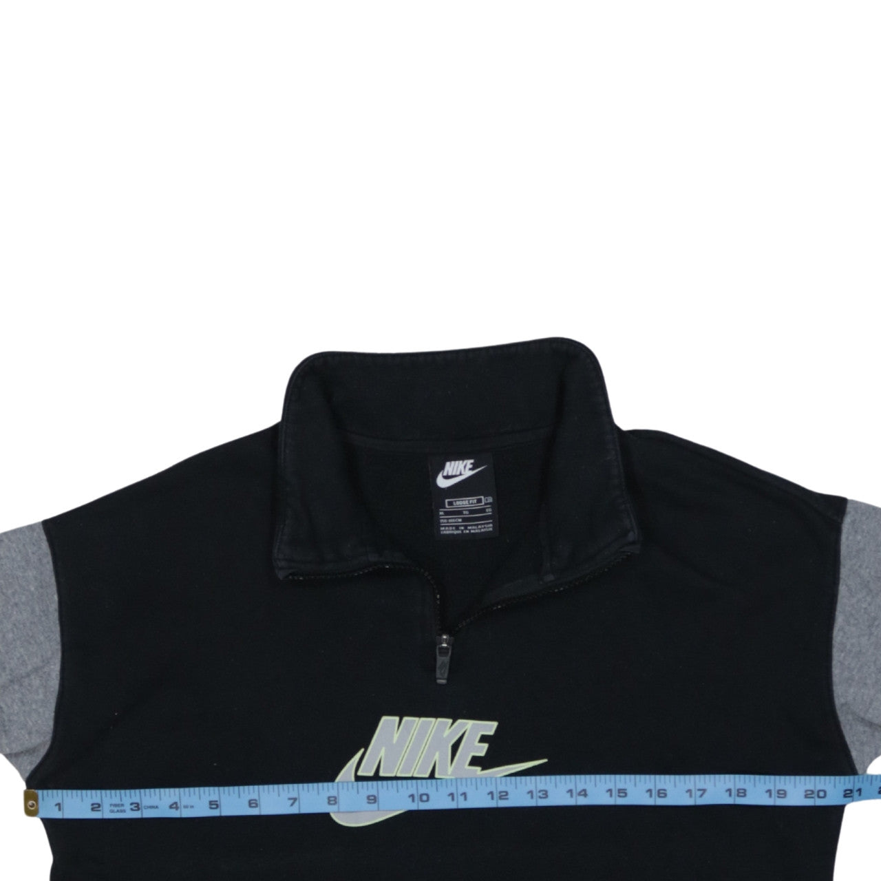 Nike Boys Black XL 1/4 Zip Fleece Sweatshirt with Logo and Pocket