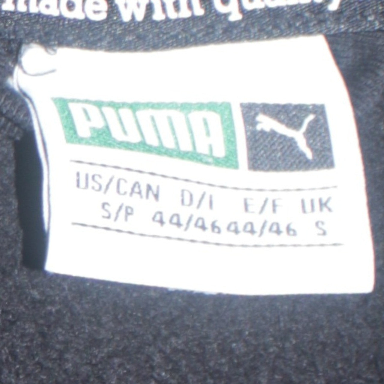 Puma Men’s Black Full Zip Hoodie Size S Sports Jersey Sweatshirt