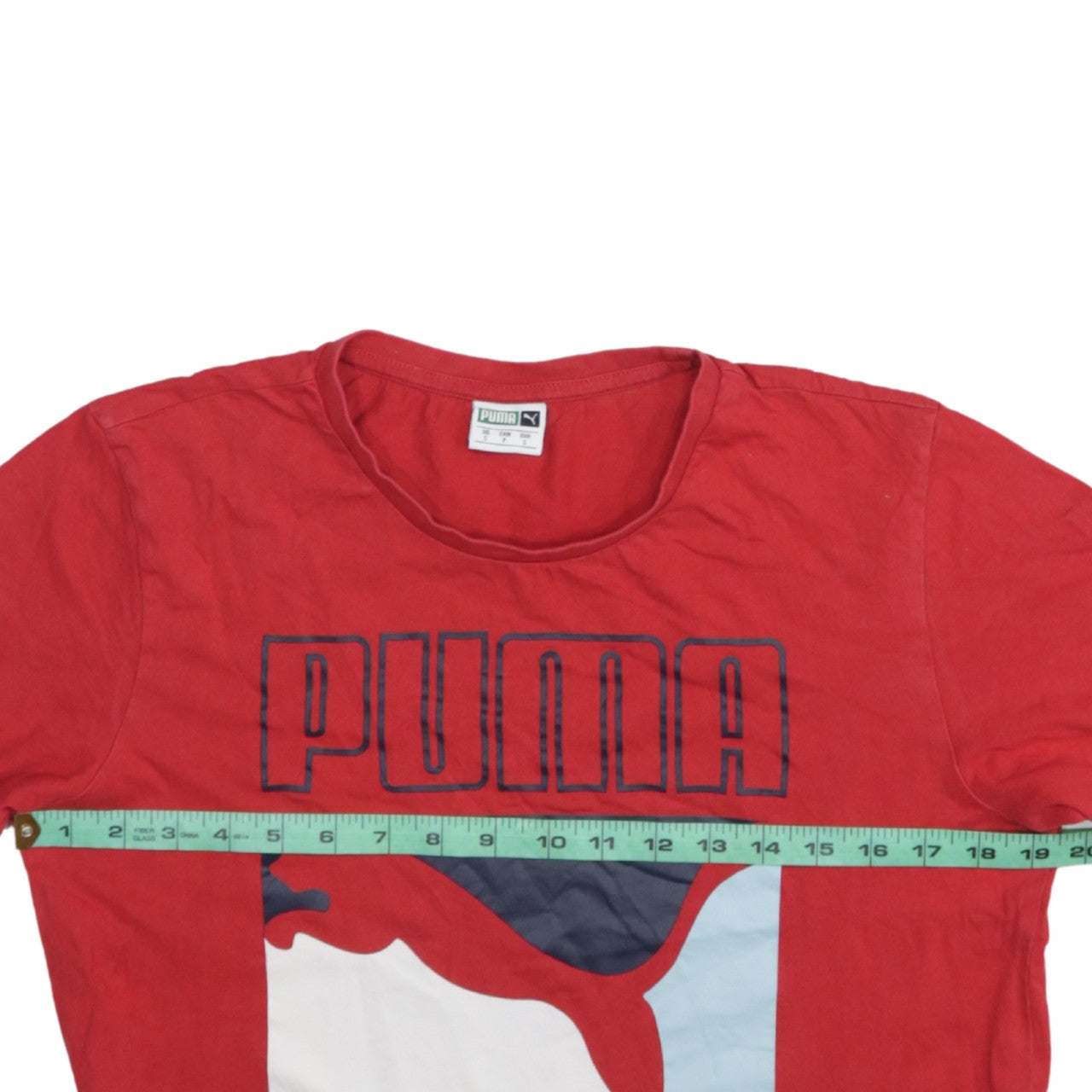 Puma Men's Red Cotton Graphic Logo Short Sleeve T-Shirt Size S