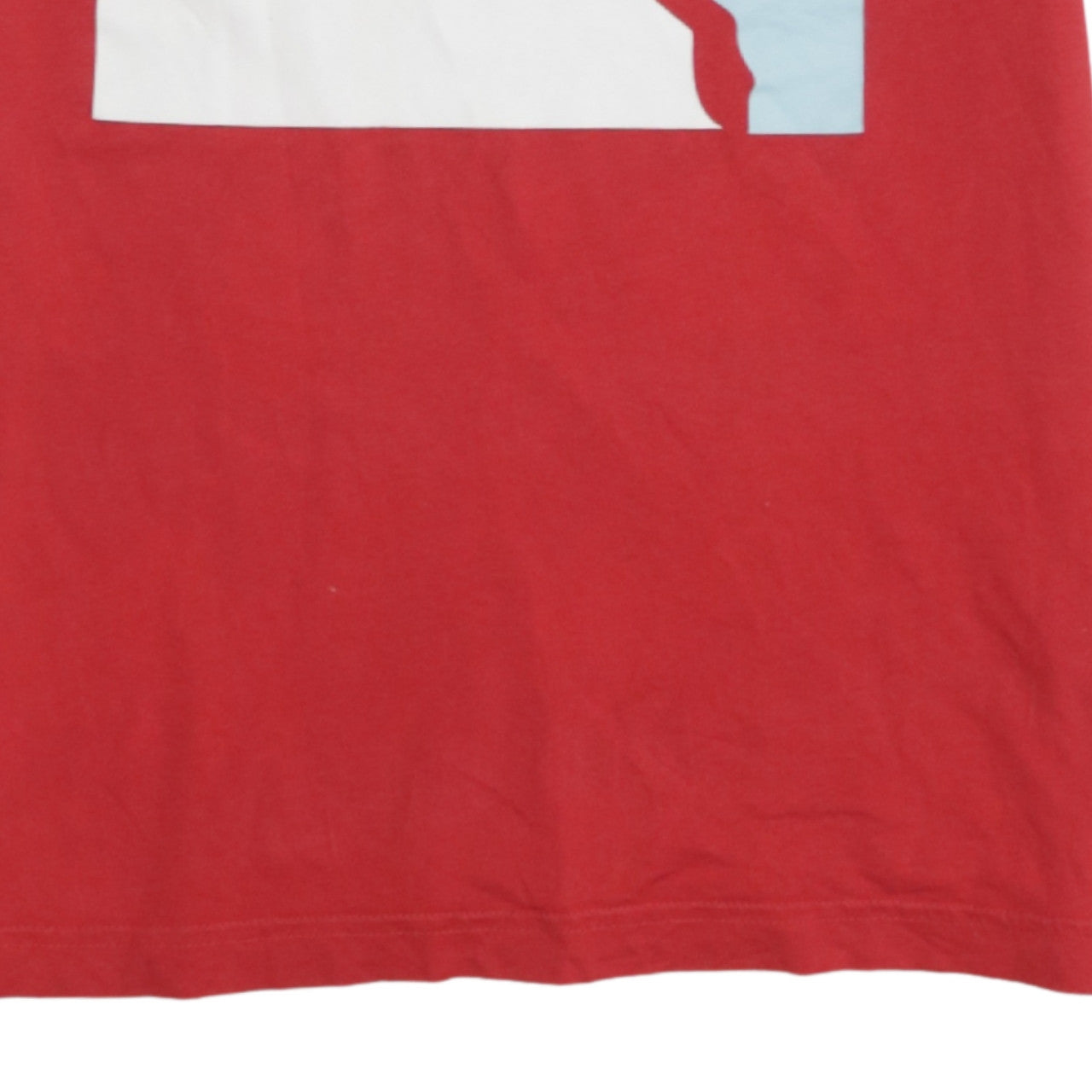 Puma Men's Red Cotton Graphic Logo Short Sleeve T-Shirt Size S