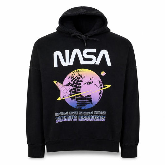 H&M Men’s Black NASA Pullover Hoodie Size S Graphic Space Logo