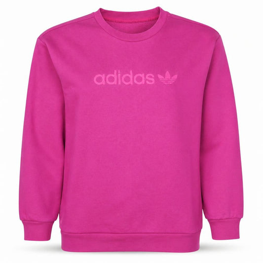 Adidas Women Pink Crew Neck Pullover Sweatshirt Size 12 Logo Casual