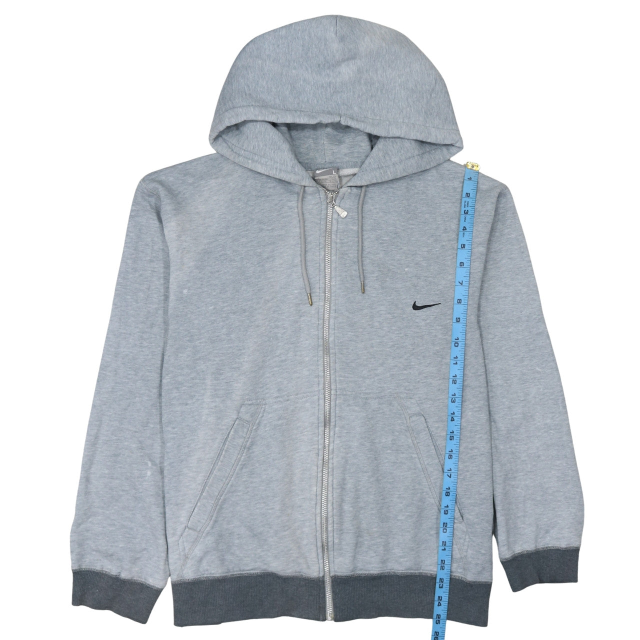 Nike Men's Grey Full Zip Hoodie L Sportswear Sweatshirt