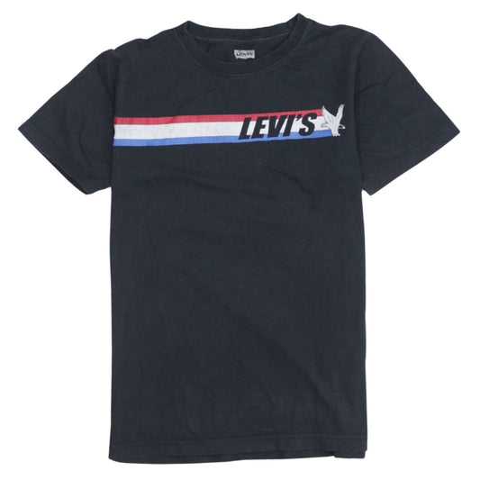Levi's Boys Black 12-13 Years Logo Graphic Cotton T-Shirt