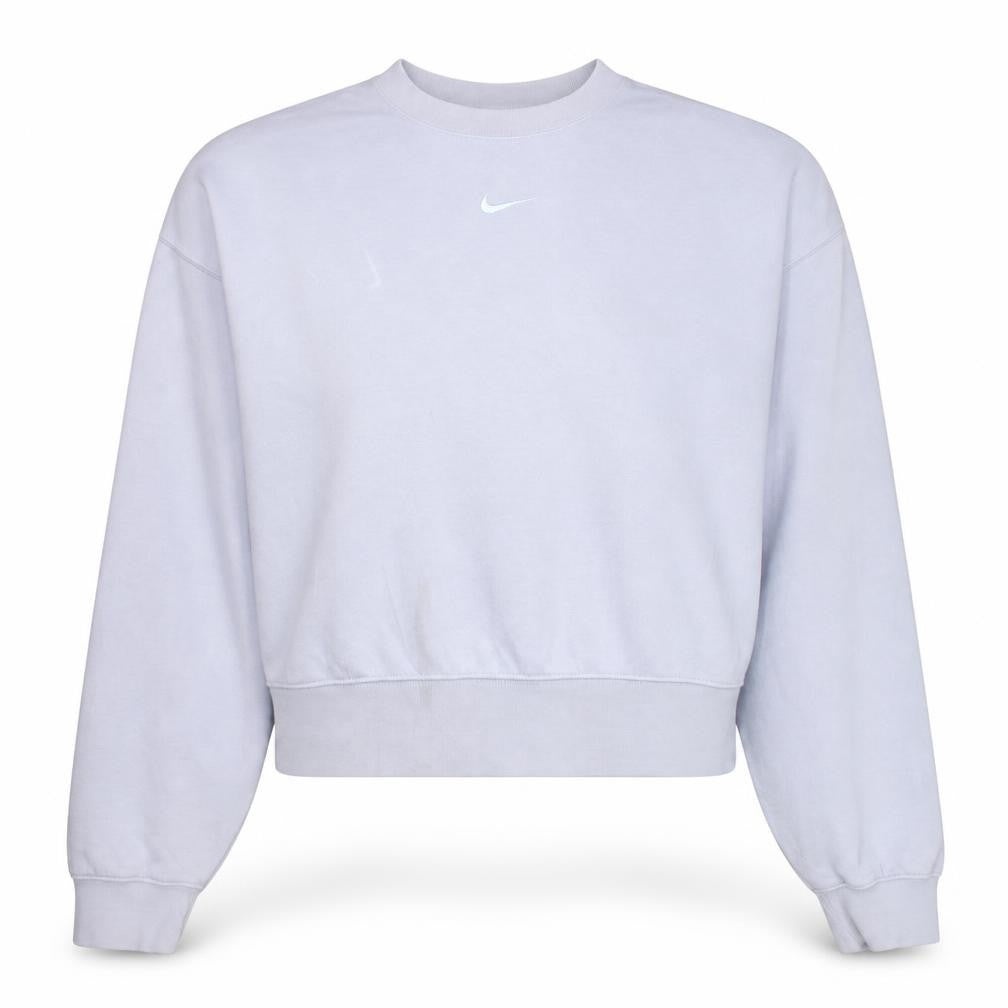 Nike Women's White Cropped Pullover Sweatshirt Size M Cotton Blend