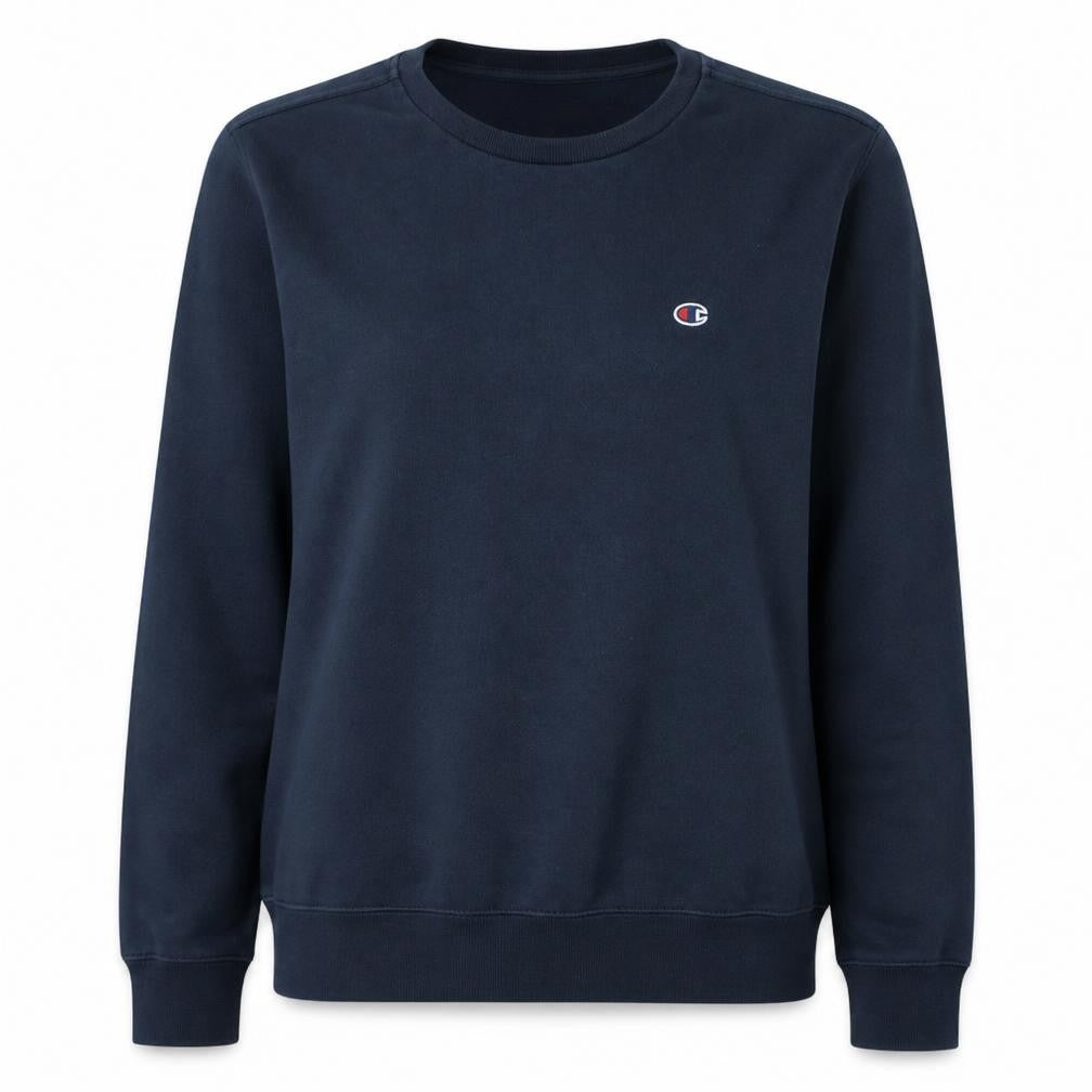 Champion Women Navy Blue Regular Fit Crew Neck Sweatshirt M
