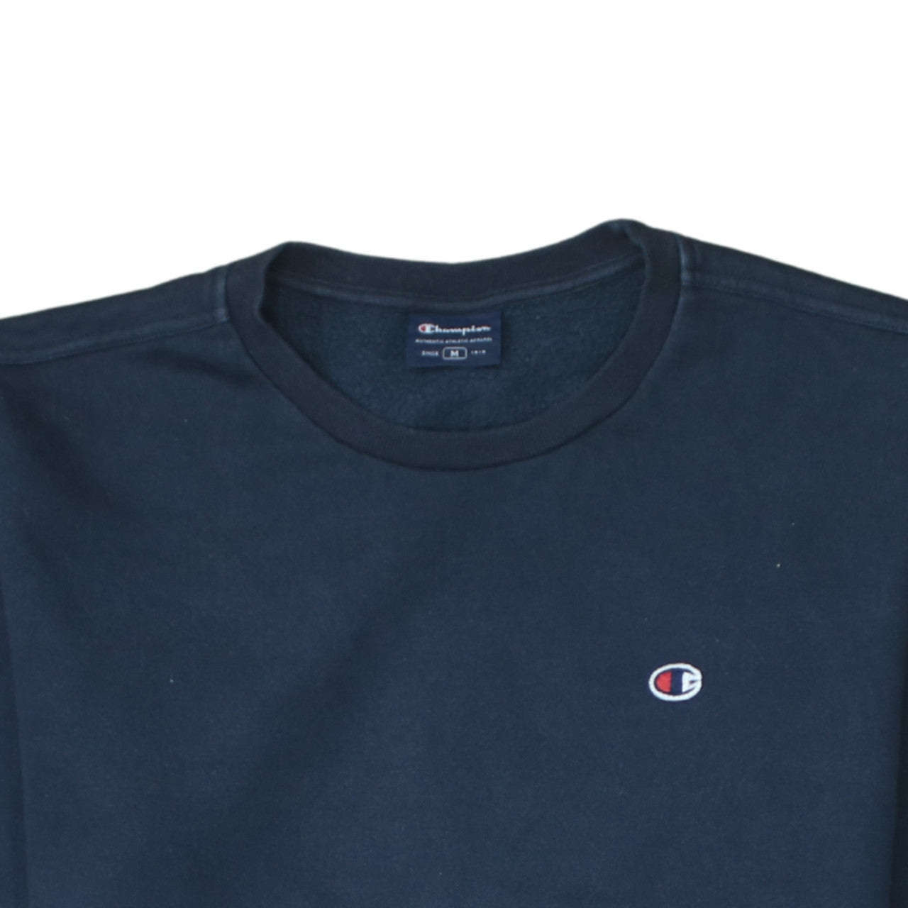 Champion Women Navy Blue Regular Fit Crew Neck Sweatshirt M