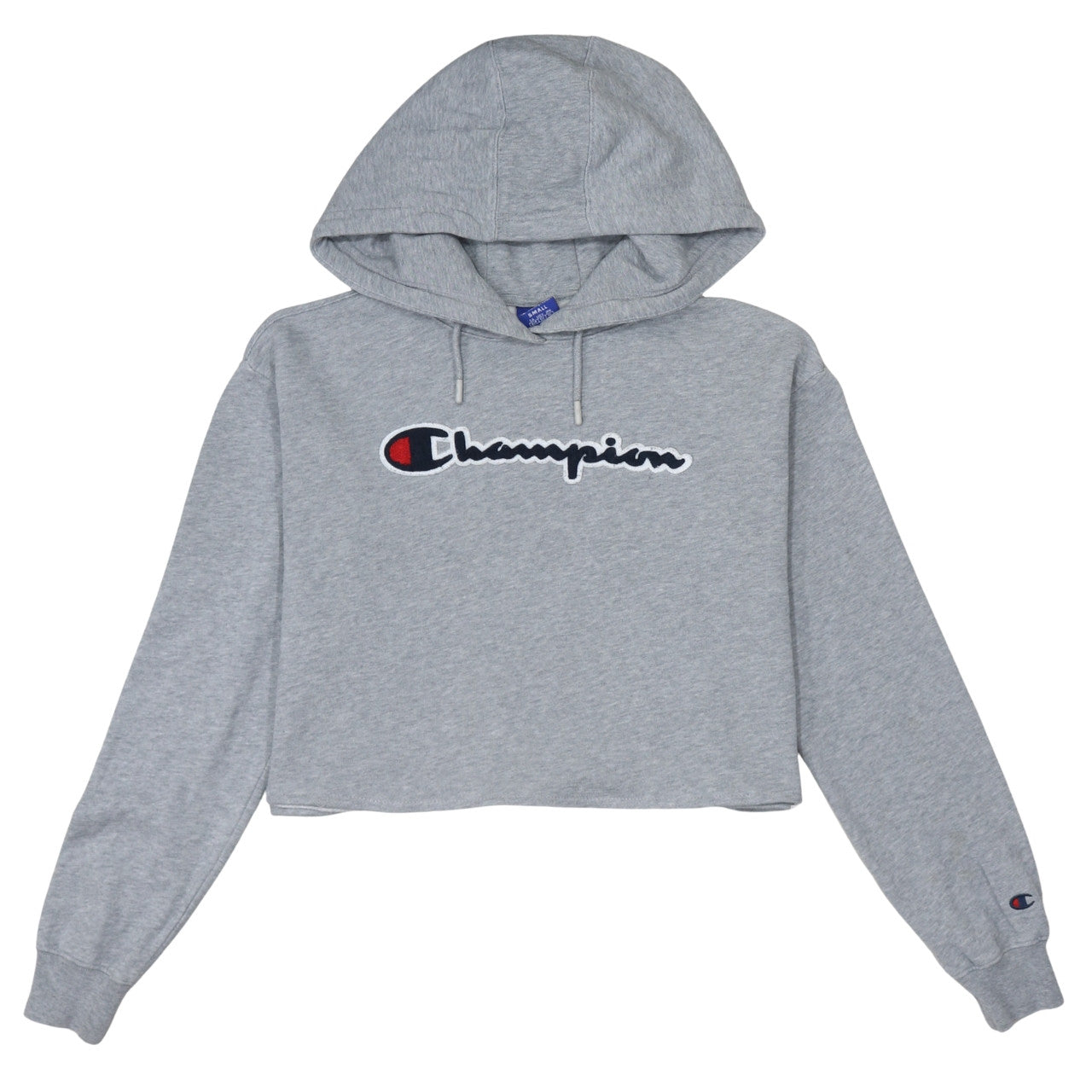 Champion Womens Grey Small Cropped Pullover Hoodie Sweatshirt