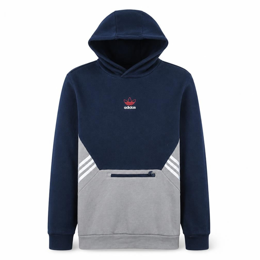 Adidas Boys Navy & Grey Pullover Hoodie XL 15-16 Years Cotton Blend
