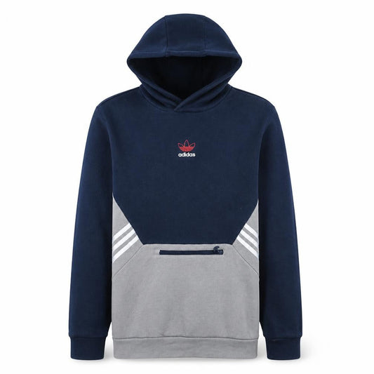 Adidas Boys Navy & Grey Pullover Hoodie XL 15-16 Years Cotton Blend