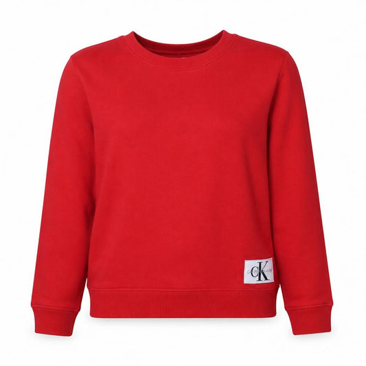 Calvin Klein Jeans Women's Red Cotton Crew Neck Sweatshirt Size L