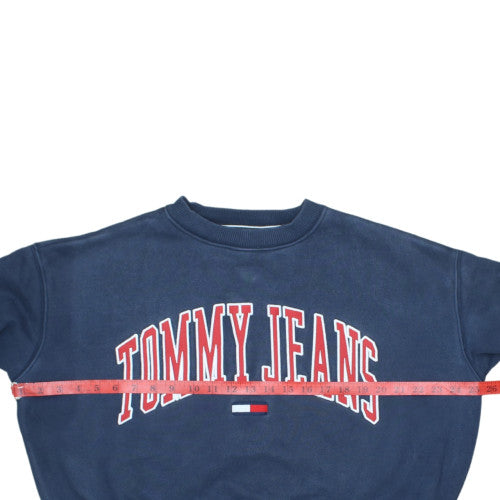 Tommy Jeans Women's Navy Blue XS Pullover Sweatshirt Logo Crew Neck
