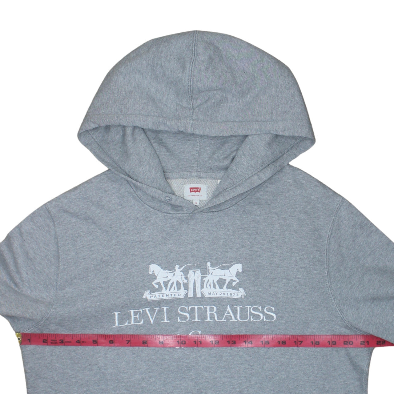 Levi's Men's Grey Pullover Hoodie Small Logo Fleece Sweatshirt