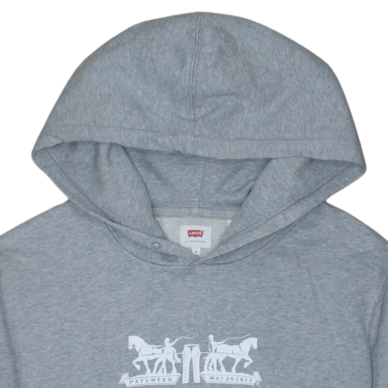Levi's Men's Grey Pullover Hoodie Small Logo Fleece Sweatshirt
