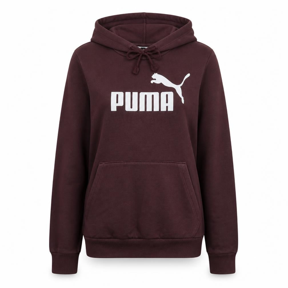 Puma Womens Brown Pullover Hoodie Size 12 Regular Fit Logo Sweatshirt