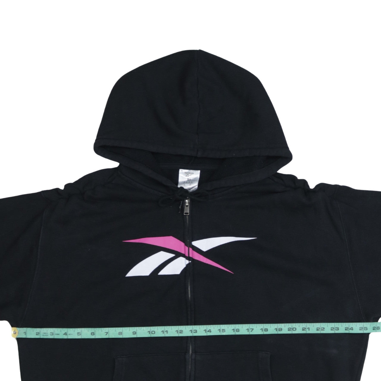 Reebok Womens Black XL Full Zip Hoodie Sweatshirt with Logo