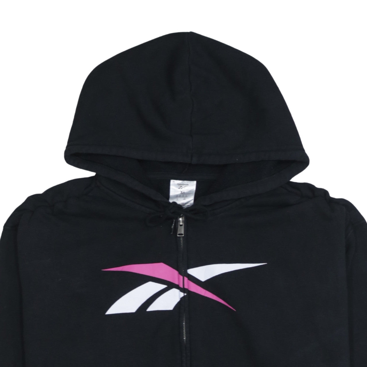 Reebok Womens Black XL Full Zip Hoodie Sweatshirt with Logo