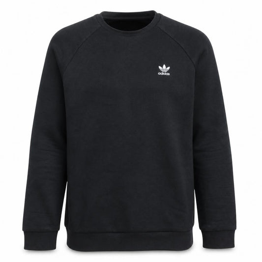 Adidas Mens Black Crew Neck Pullover Sweatshirt Size M