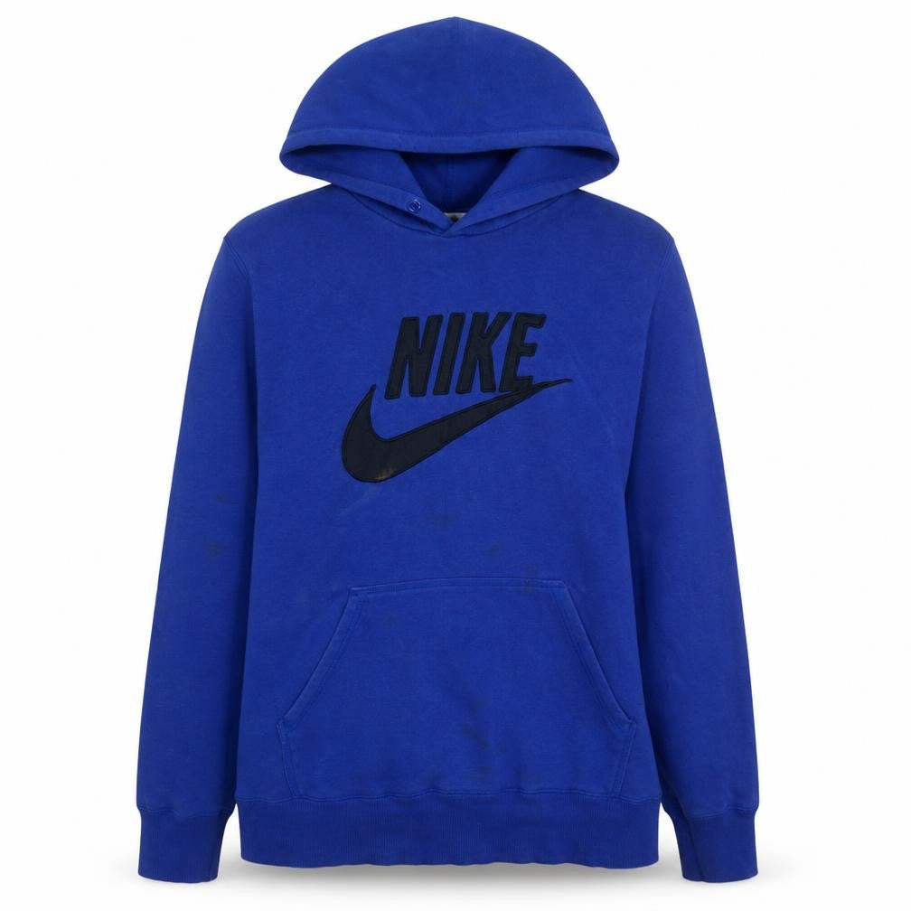 Nike Womens Blue Pullover Hoodie XL Cotton Blend Logo Front