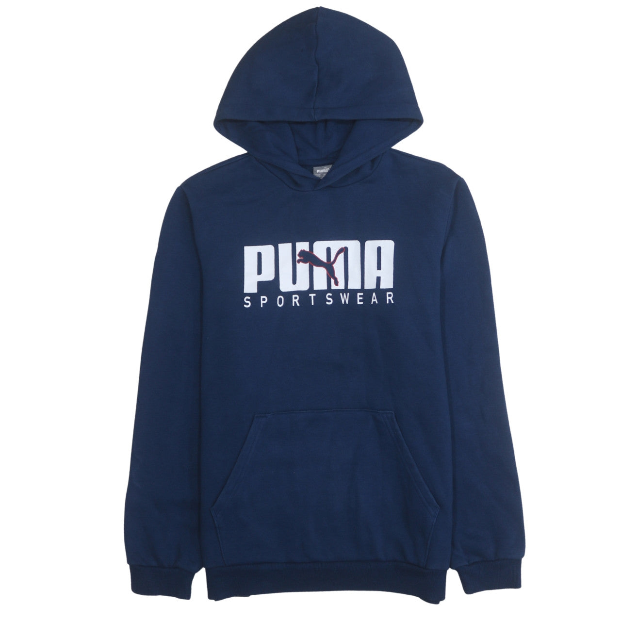 Puma Boys Blue Pullover Hoodie 15-16 Years Logo Fleece Sweatshirt