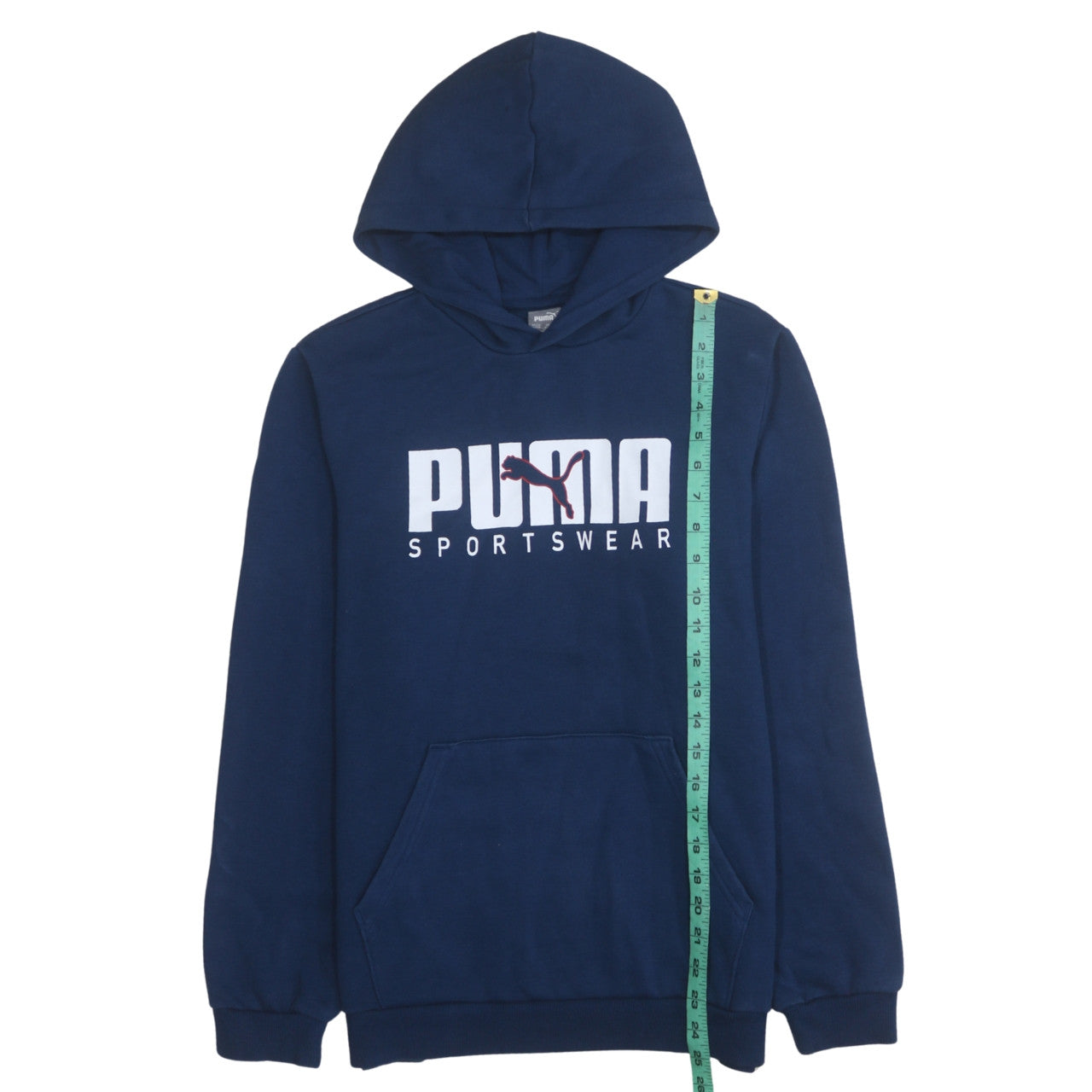 Puma Boys Blue Pullover Hoodie 15-16 Years Logo Fleece Sweatshirt