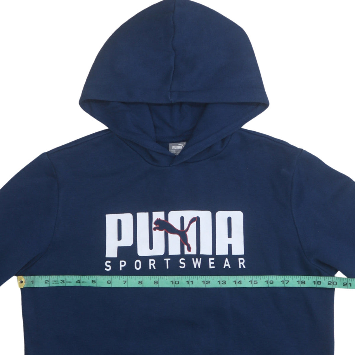 Puma Boys Blue Pullover Hoodie 15-16 Years Logo Fleece Sweatshirt