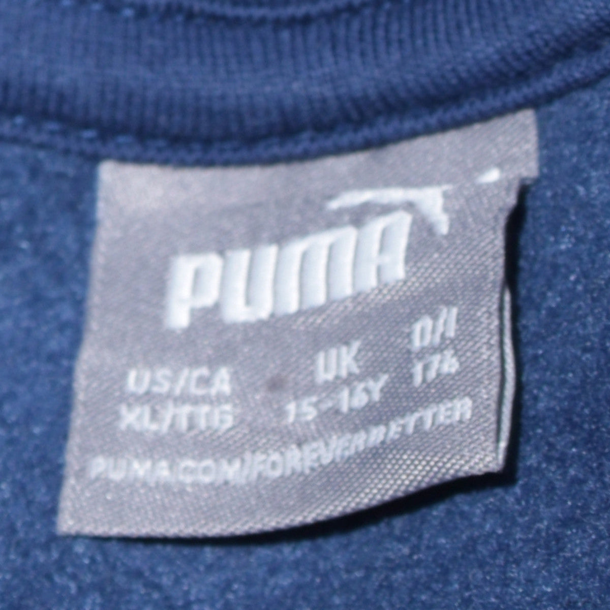 Puma Boys Blue Pullover Hoodie 15-16 Years Logo Fleece Sweatshirt