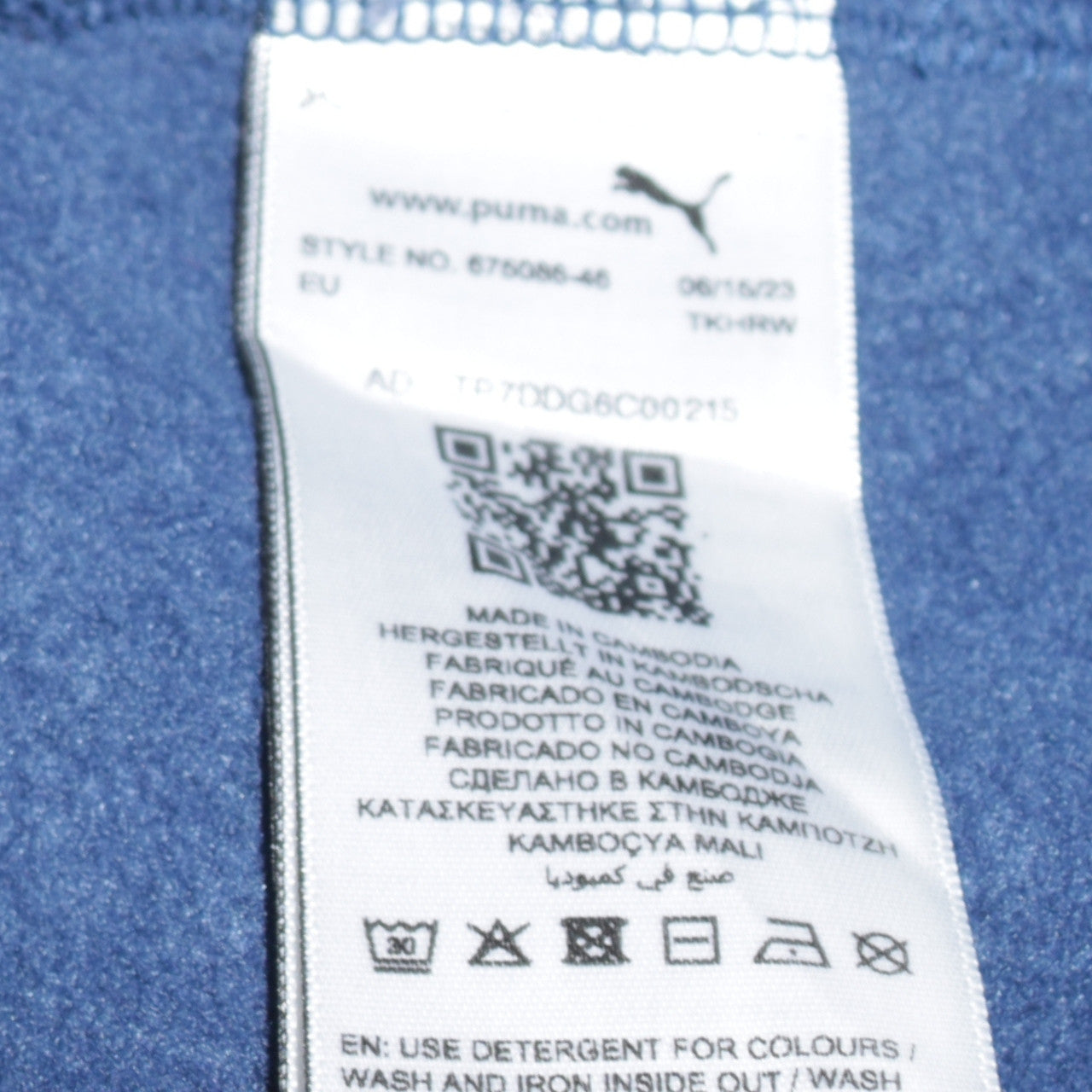 Puma Boys Blue Pullover Hoodie 15-16 Years Logo Fleece Sweatshirt