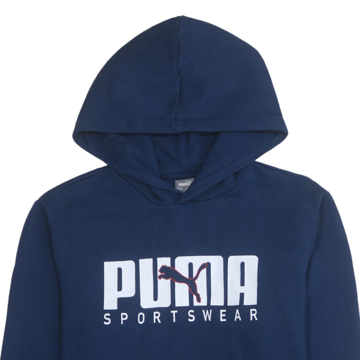 Puma Boys Blue Pullover Hoodie 15-16 Years Logo Fleece Sweatshirt