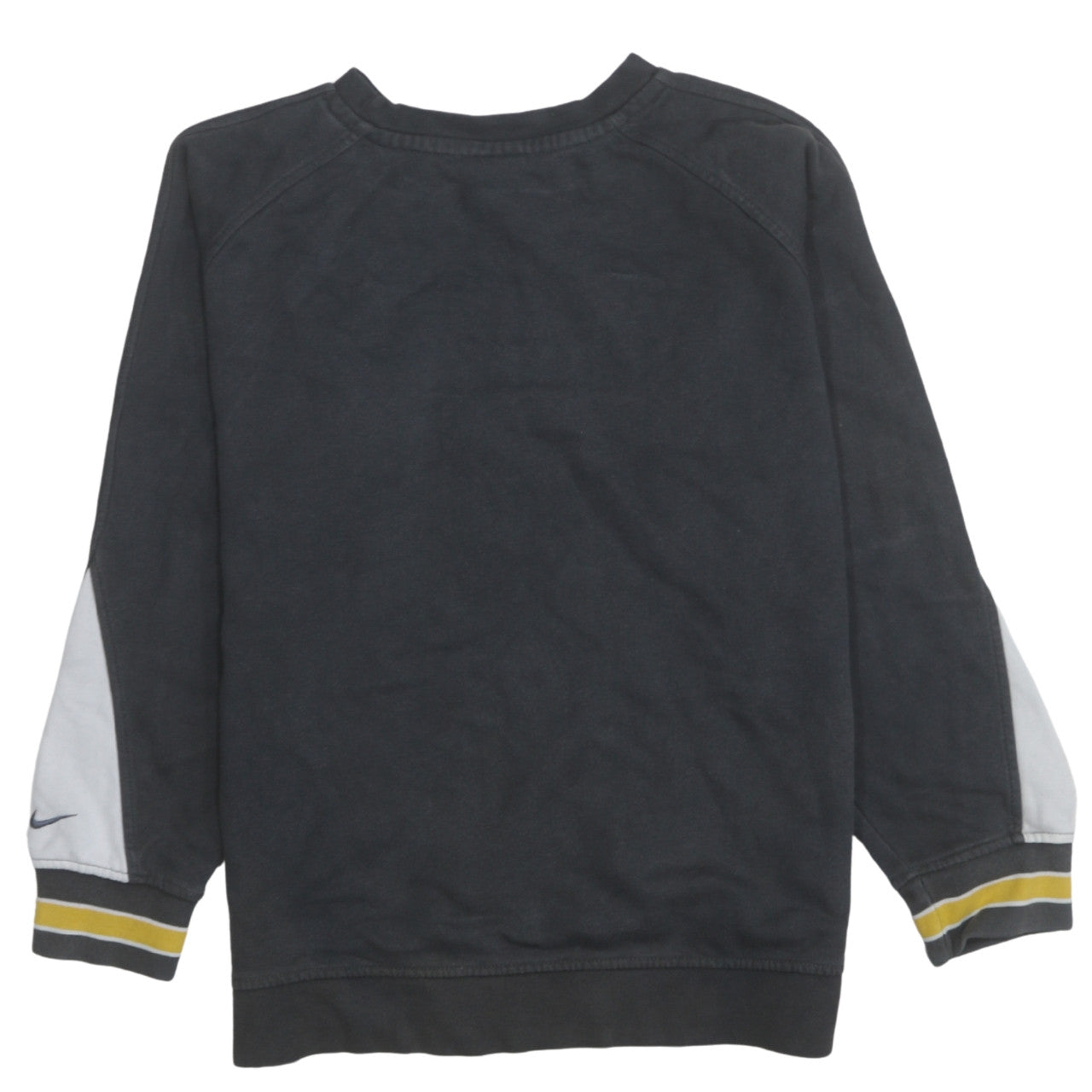 Nike Boys Black Yellow Logo Pullover Sweatshirt L 12-13 Years Cotton Blend