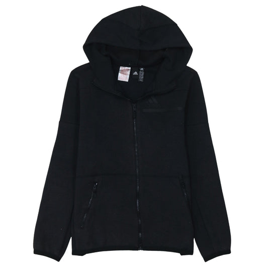 Adidas Boys Black Full Zip Hoodie 13-14 Years Regular Fit Fleece Sweatshirt