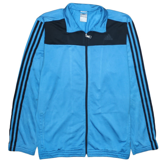 Adidas Men's Blue Track Jacket L Full Zip Colourblock Sportswear