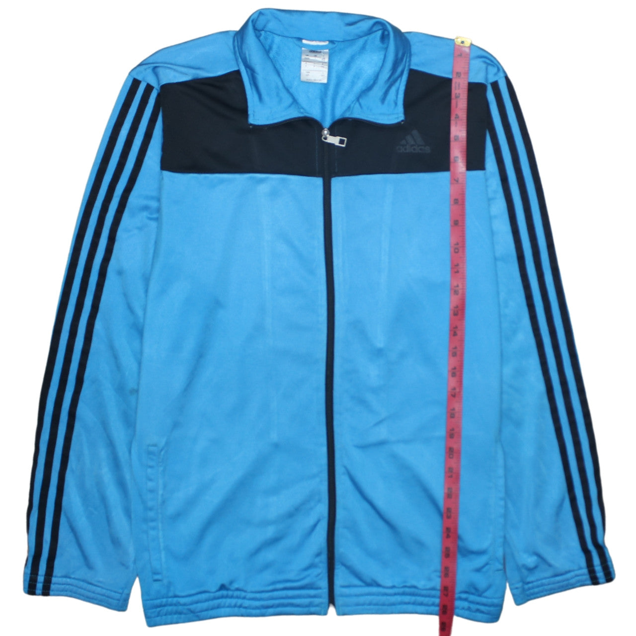 Adidas Men's Blue Track Jacket L Full Zip Colourblock Sportswear