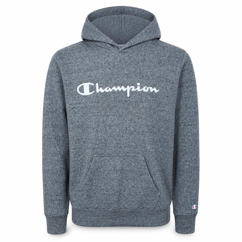 Champion Men's Grey Pullover Hoodie Small Logo Fleece Sweatshirt