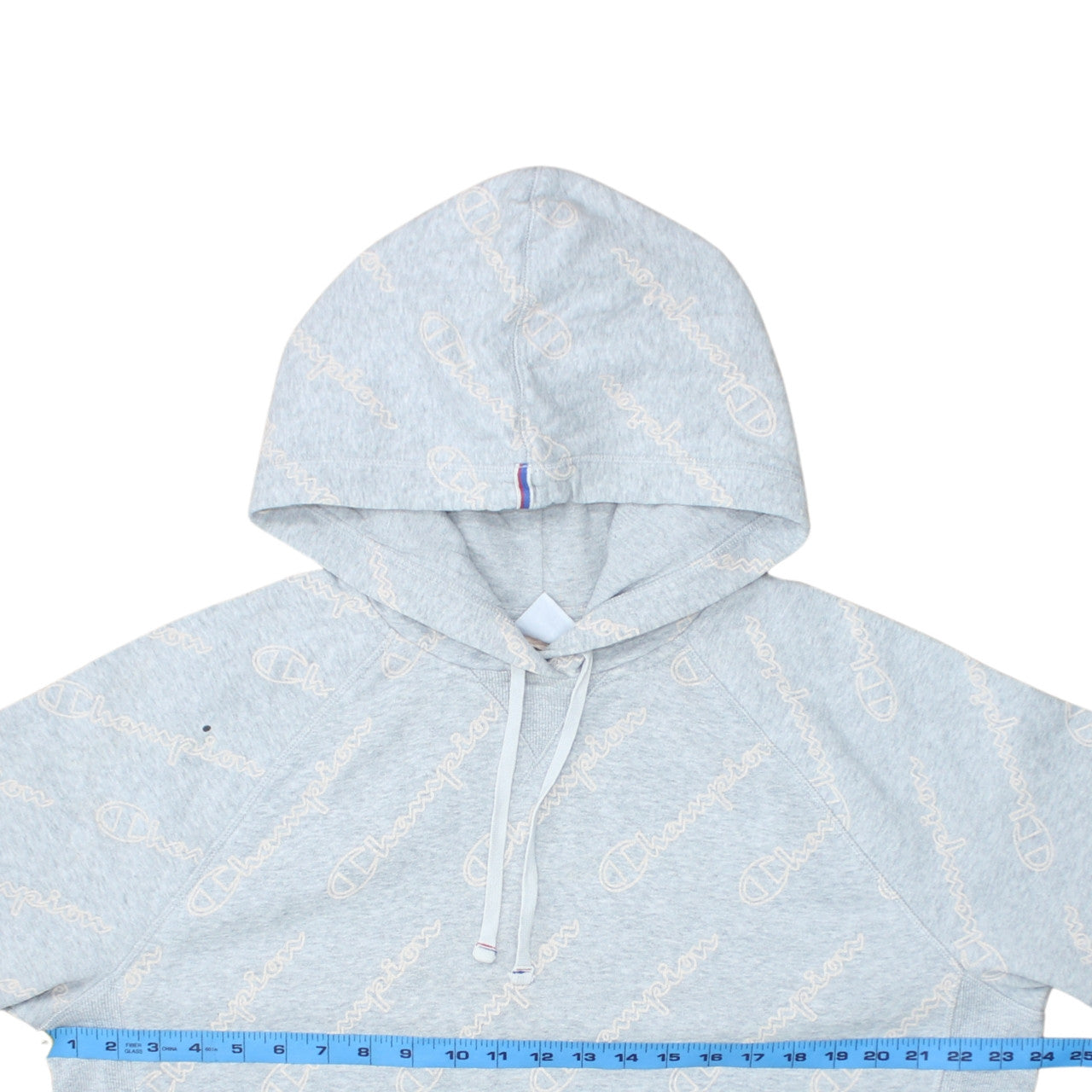 Champion Women Grey XL Pullover Hoodie with Logo Print