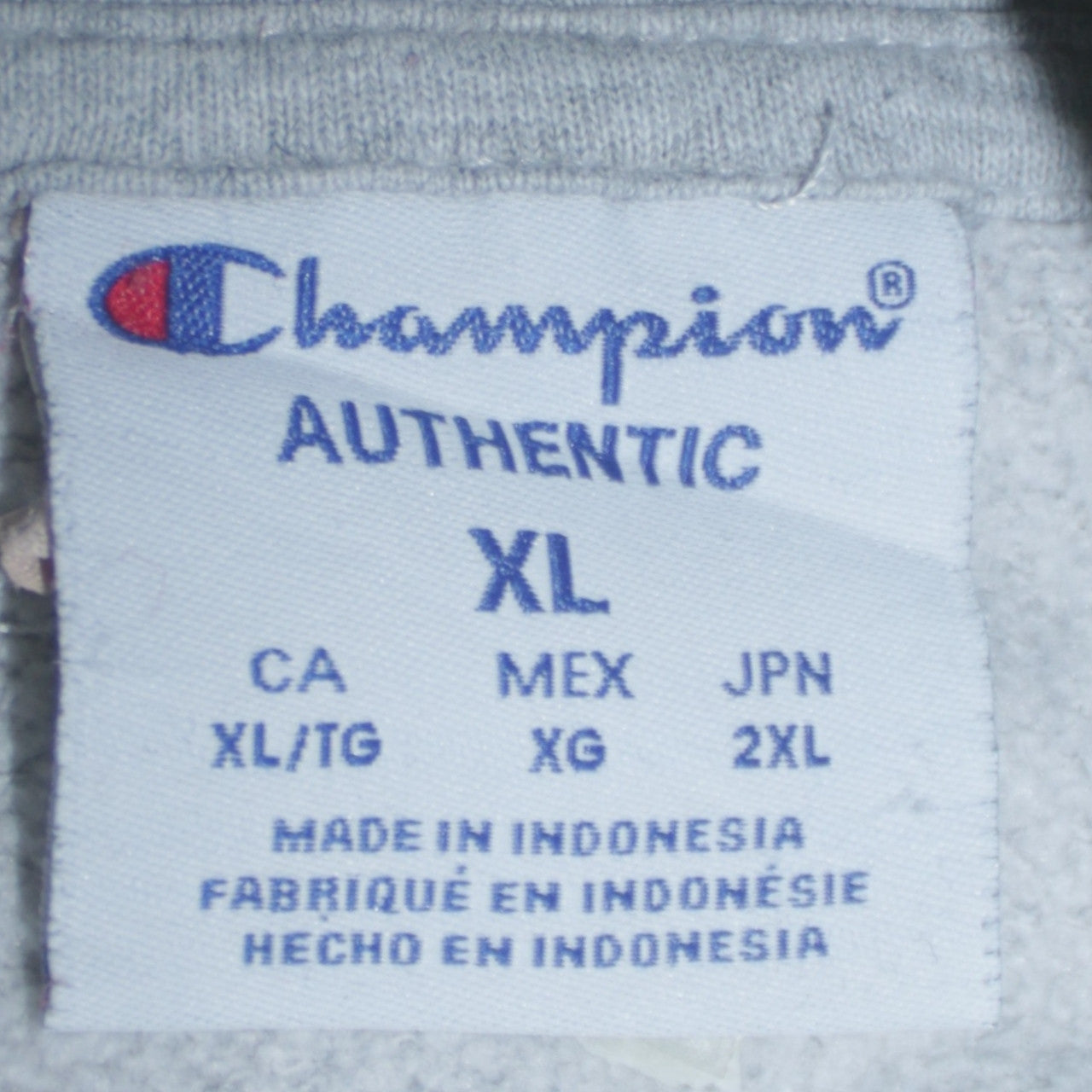 Champion Women Grey XL Pullover Hoodie with Logo Print