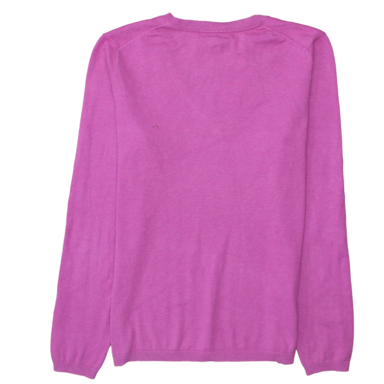 Tommy Hilfiger Women's Pink V-Neck Cotton Jumper Size M